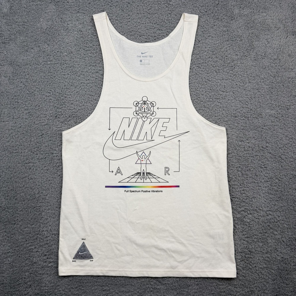 Nike Shirt Mens M White Air Tank Top Positive Vibrations Muscle Tee DH4860-901